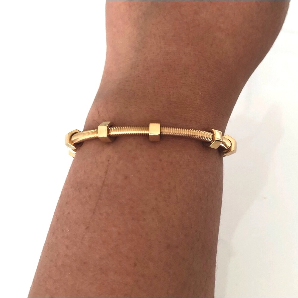 Gold Nuts and Bolts Bracelet